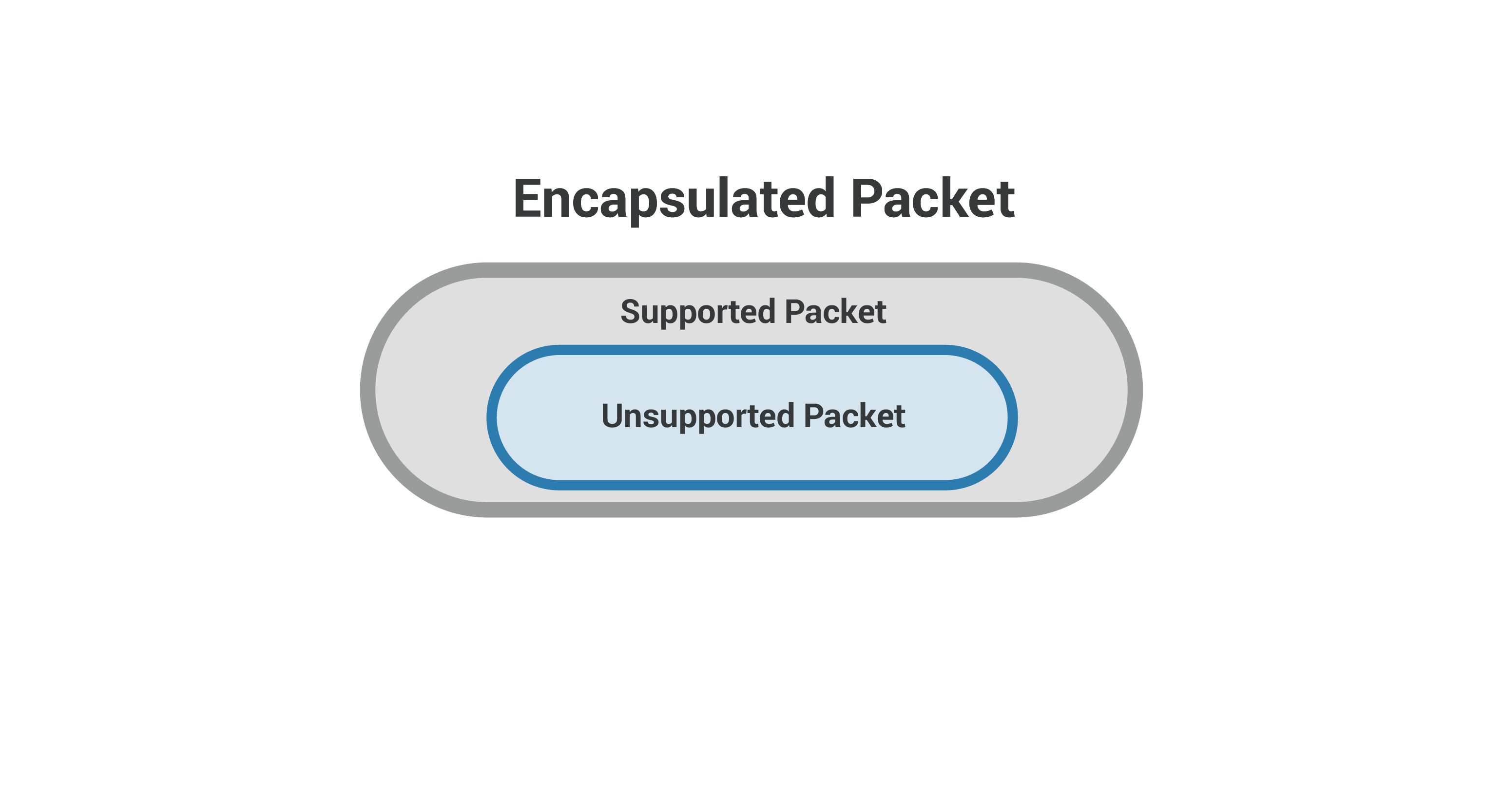 Pacchetto incapsulato: pacchetto supportato dalla rete all'interno di un pacchetto non supportato